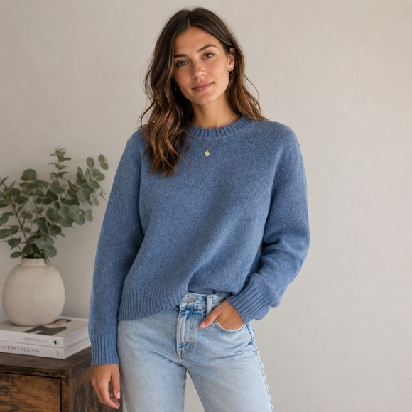 Polo Ralph Lauren Sweaters - Polo Ralph Lauren Sweater Womens Medium Blue Merino Wool Cashmere Crewneck